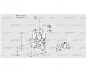 VCG1E15R/15R05NGEKR3/2-PP/PPPP (88100166) Клапан с регулятором соотношения Kromschroder