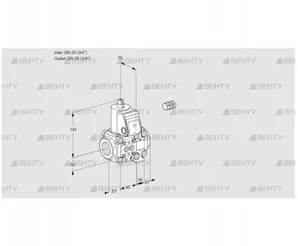 VAS1E20R/20R05NVWR/PP/PP (88100523) Газовый клапан Kromschroder