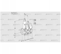 VCS1E25R/25R05LNWR3/PPPP/PPPP (88100222) Сдвоенный газовый клапан Kromschroder