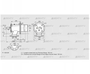 ZIO 165RB-150/135-(17)D (84246127) Газовая горелка Kromschroder