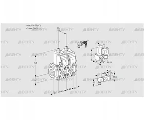 VCS1E25R/25R05NNWR/2-PP/ZYPP (88104874) Сдвоенный газовый клапан Kromschroder