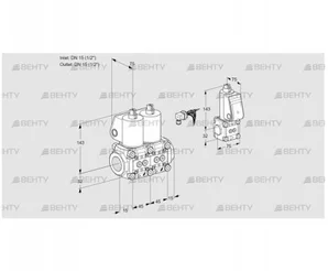 VCS1E15R/15R05NNWL/PPZS/PPPP (88100986) Сдвоенный газовый клапан Kromschroder