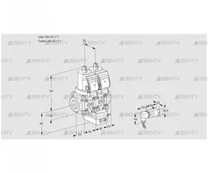 VCG1T25N/25N05NGKQSR/2--2/MMPP (88103693) Клапан с регулятором соотношения Kromschroder