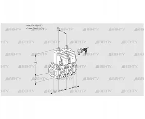 VCS1E15R/15R05NNWR3/PPPP/PPPP (88100832) Сдвоенный газовый клапан Kromschroder