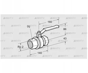 AKT 50R50B (03152277) Запорный кран Kromschroder