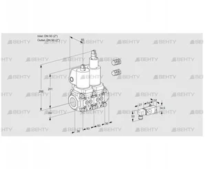 VCS3E50R/50R05NLQSL3/PPPP/3-PP (88105304) Сдвоенный газовый клапан Kromschroder