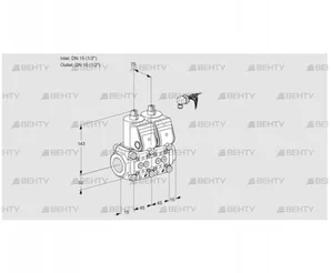 VCS1E15R/15R05NNWR3/PPPP/PPPP (88103608) Сдвоенный газовый клапан Kromschroder