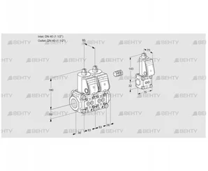 VCS3E40R/40R05NNWR/PPPP/PPZS (88104983) Сдвоенный газовый клапан Kromschroder