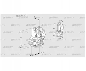 VCS2T40N/--05NNQSR/PPPP/PPBS (88102686) Сдвоенный газовый клапан Kromschroder