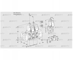 VCS3E50F/50F05NNWSR3/PP3-/PPZS (88103486) Сдвоенный газовый клапан Kromschroder