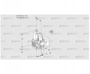 VAS2E40R/40F05FNVWR/PP/PP (88102468) Газовый клапан Kromschroder