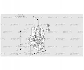 VCV3E50R/50R05NVKQSR3/PPPP/PPPP (88100481) Клапан с регулятором соотношения Kromschroder