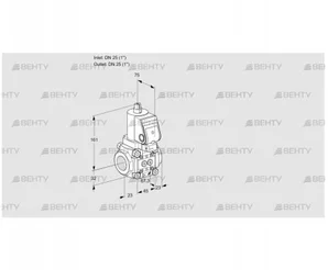 VAS1T25N/NQGR (88030285) Газовый клапан Kromschroder