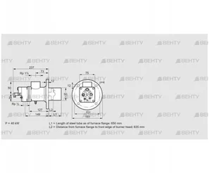 BIO 50RB-650/635-(39)D (84015571) Газовая горелка Kromschroder