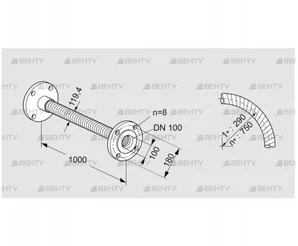 ES 100F1000 (03263096) Шланг из нержавеющей стали Kromschroder