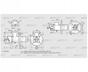 BIO 140RBL-450/185-(54)EB (84099269) Газовая горелка Kromschroder