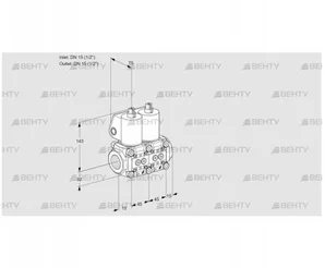 VCS1E15R/15R05NNWL/PPPP/PPPP (88101103) Сдвоенный газовый клапан Kromschroder