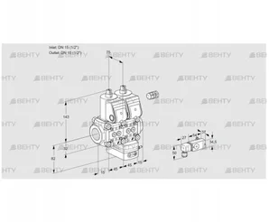 VCG1E15R/15R05NGEWR/2-PP/4-PP (88101102) Клапан с регулятором соотношения Kromschroder