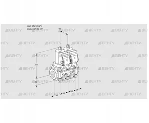 VCS3T50N/50N05NNQSR/MMPP/MMPP (88100838) Сдвоенный газовый клапан Kromschroder