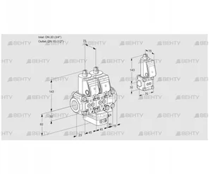 VCH1E20R/15R05NHEVWR/PPPP/PPBS (88100991) Клапан с регулятором расхода Kromschroder