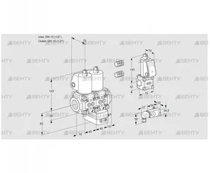 VCG1E15R/15R05NGEWL3/PPBS/2-PP (88100168) Клапан с регулятором соотношения Kromschroder