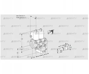 VCG1E25R/25R05NGKWL/PPPP/PP-2 (88103626) Клапан с регулятором соотношения Kromschroder