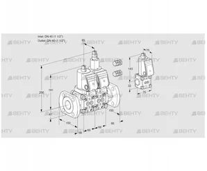 VCS2E40F/40F05NLWGR3/PPPP/PPZS (88100128) Сдвоенный газовый клапан Kromschroder