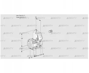 VAS1E25R/25R05F3NWR/PP/PP (88100670) Газовый клапан Kromschroder