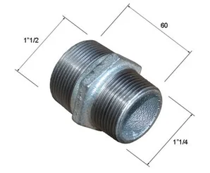 Переход резьбовой оцинкованный GF 1"1/2M X 1"1/4M