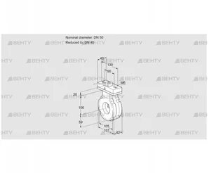 BVG50/40W05H (88302678) Дроссельная заслонка Kromschroder