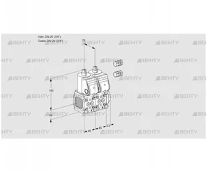 VCS1E20R/20R05FNNWR3/PPPP/PPPP (88101231) Сдвоенный газовый клапан Kromschroder