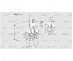 VCS1E25R/25R05NLWR3/PPPP/PPBS (88104444) Сдвоенный газовый клапан Kromschroder