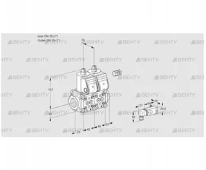 VCS1E25R/25R05NNWR/3-PP/4-PP (88100814) Сдвоенный газовый клапан Kromschroder