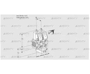 VCV2E40R/40R05FNVKWR/PPPP/PPPP (88106895) Клапан с регулятором соотношения Kromschroder