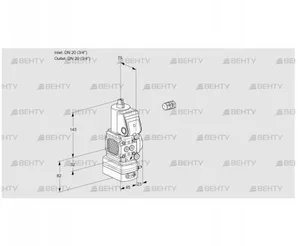 VAH1E20R/20R05FHEWR/PP/PP (88102319) Клапан с регулятором расхода Kromschroder