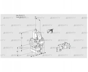 VAD1E25R/25R05D-25VWR/-3/3- (88102910) Газовый клапан с регулятором давления Kromschroder