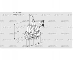 VCS1E15R/15R05NLVQR6/PPPP/PPPP (88104960) Сдвоенный газовый клапан Kromschroder