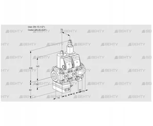 VCG1T15N/20N05GALVQR/PPPP/PPPP (88103405) Клапан с регулятором соотношения Kromschroder