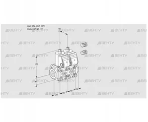 VCS2E40R/25R05NNWR3/PPPP/PPPP (88100940) Сдвоенный газовый клапан Kromschroder