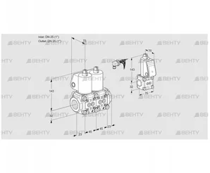 VCS1E25R/25R05NNWL/PPZS/PPPP (88103015) Сдвоенный газовый клапан Kromschroder