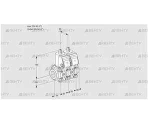 VCS3T50N/50N05NNQR/PPPP/PPPP (88100422) Сдвоенный газовый клапан Kromschroder