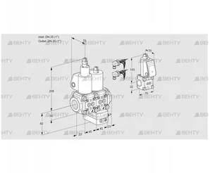 VCH1E25R/25R05LHEWL6/PPBS/PPPP (88106322) Клапан с регулятором расхода Kromschroder