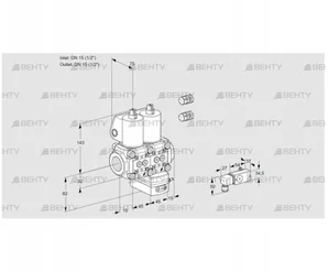 VCG1E15R/15R05NGNKL3/PPPP/2-PP (88102934) Клапан с регулятором соотношения Kromschroder