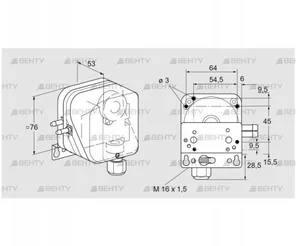 DL 50KG-3W (84444811) Датчик-реле давления воздуха Kromschroder