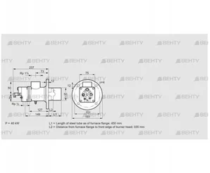 BIO 50HG-450/335-(38)DB (84199249) Газовая горелка Kromschroder