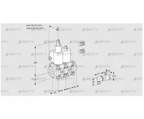 VCS1E20R/20R05LNWL3/PPPP/2--4 (88103061) Сдвоенный газовый клапан Kromschroder