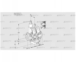 VCH1E25R/25R05LHEVWR6/PPPP/PPPP (88105452) Клапан с регулятором расхода Kromschroder