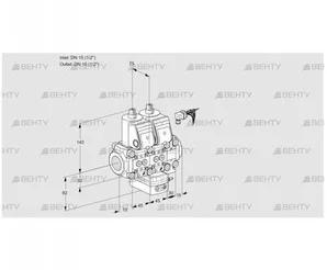 VCH1E15R/15R05NHEVWR/PPPP/PPPP (88101903) Клапан с регулятором расхода Kromschroder