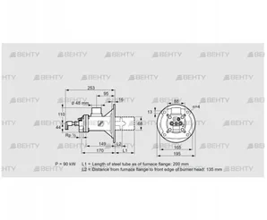 BIOA 65HM-200/135-(72)D (84022526) Газовая горелка Kromschroder