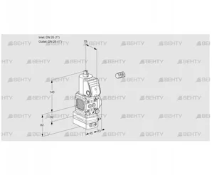 VAD1E25R/25R05FD-100WR/PP/PP (88101983) Газовый клапан с регулятором давления Kromschroder